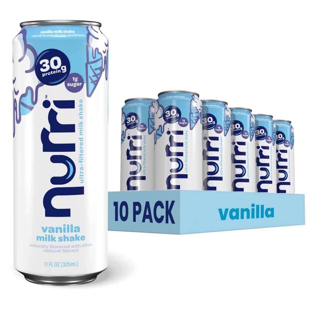 Nurri 30g Protein Ultra Filtered Milk Shake, Chocolate, 10-11 fl oz Cans | Ready to drink, Ultra-filtered milk protein, 150 calories, 1g sugar, 10 vitamins and minerals