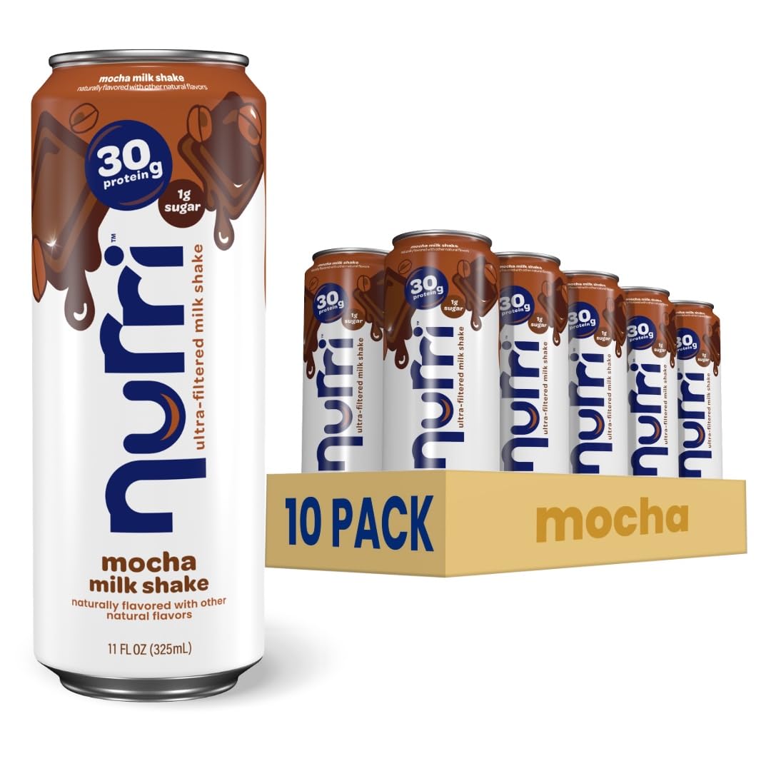 Nurri 30g Protein Ultra Filtered Milk Shake, Chocolate, 10-11 fl oz Cans | Ready to drink, Ultra-filtered milk protein, 150 calories, 1g sugar, 10 vitamins and minerals