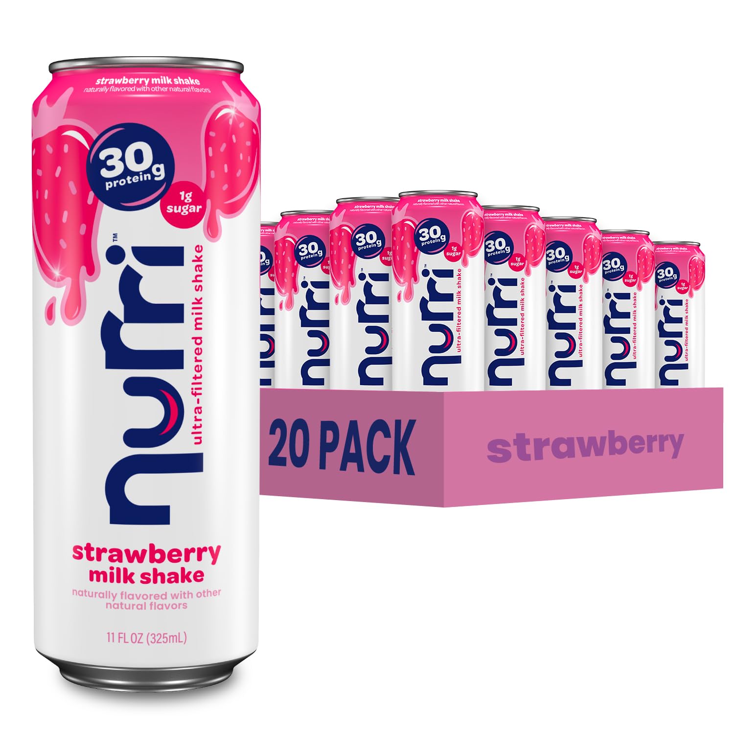 Nurri 30g Protein Ultra Filtered Milk Shake, Chocolate, 10-11 fl oz Cans | Ready to drink, Ultra-filtered milk protein, 150 calories, 1g sugar, 10 vitamins and minerals