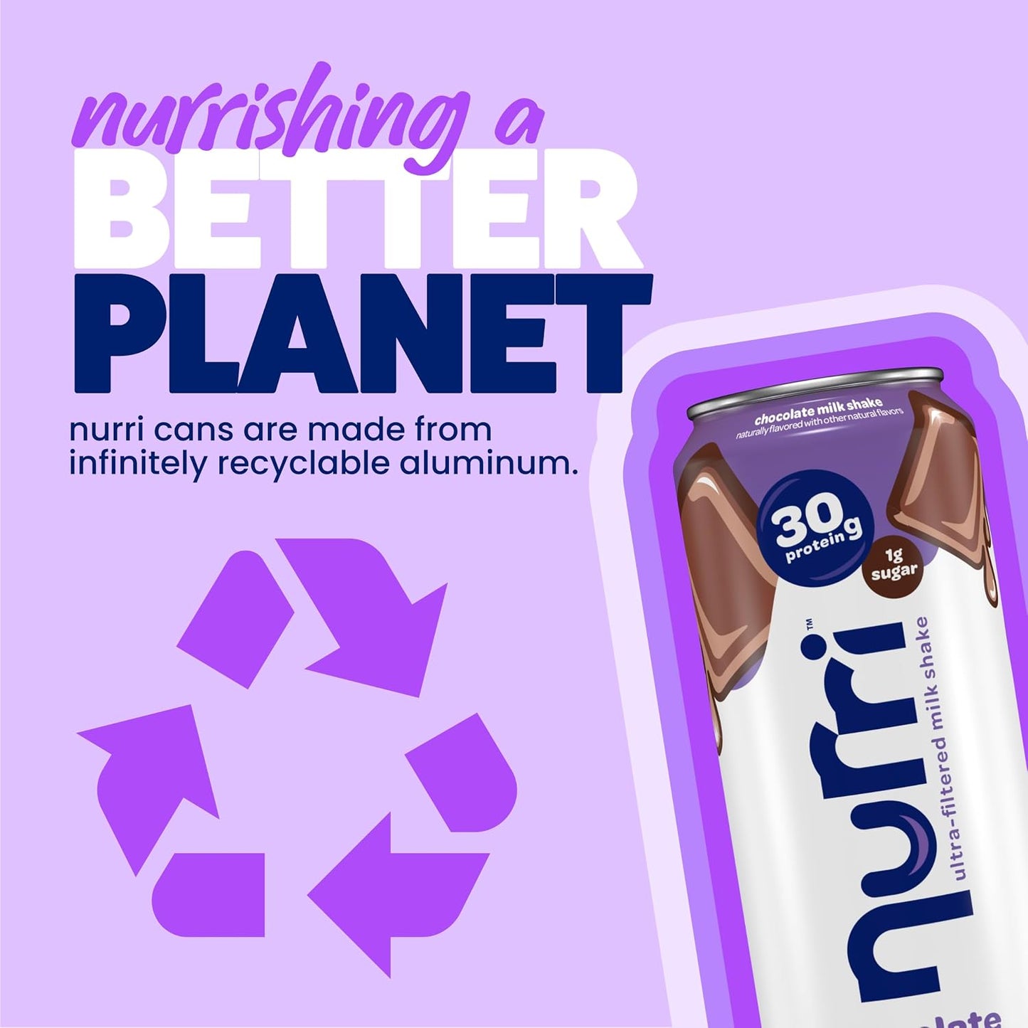 Nurri 30g Protein Ultra Filtered Milk Shake, Chocolate, 10-11 fl oz Cans | Ready to drink, Ultra-filtered milk protein, 150 calories, 1g sugar, 10 vitamins and minerals