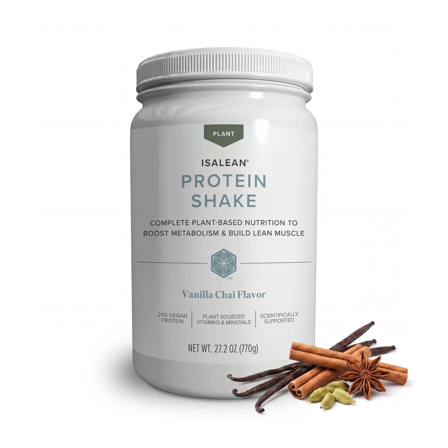 Isagenix Plant-Based IsaLean Protein Shake - Meal Replacement Drink with 24 g of Plant-Based Protein - Supports Lean Muscle Growth & Healthy Metabolism - Gluten-Free & Soy-Free - Strawberry