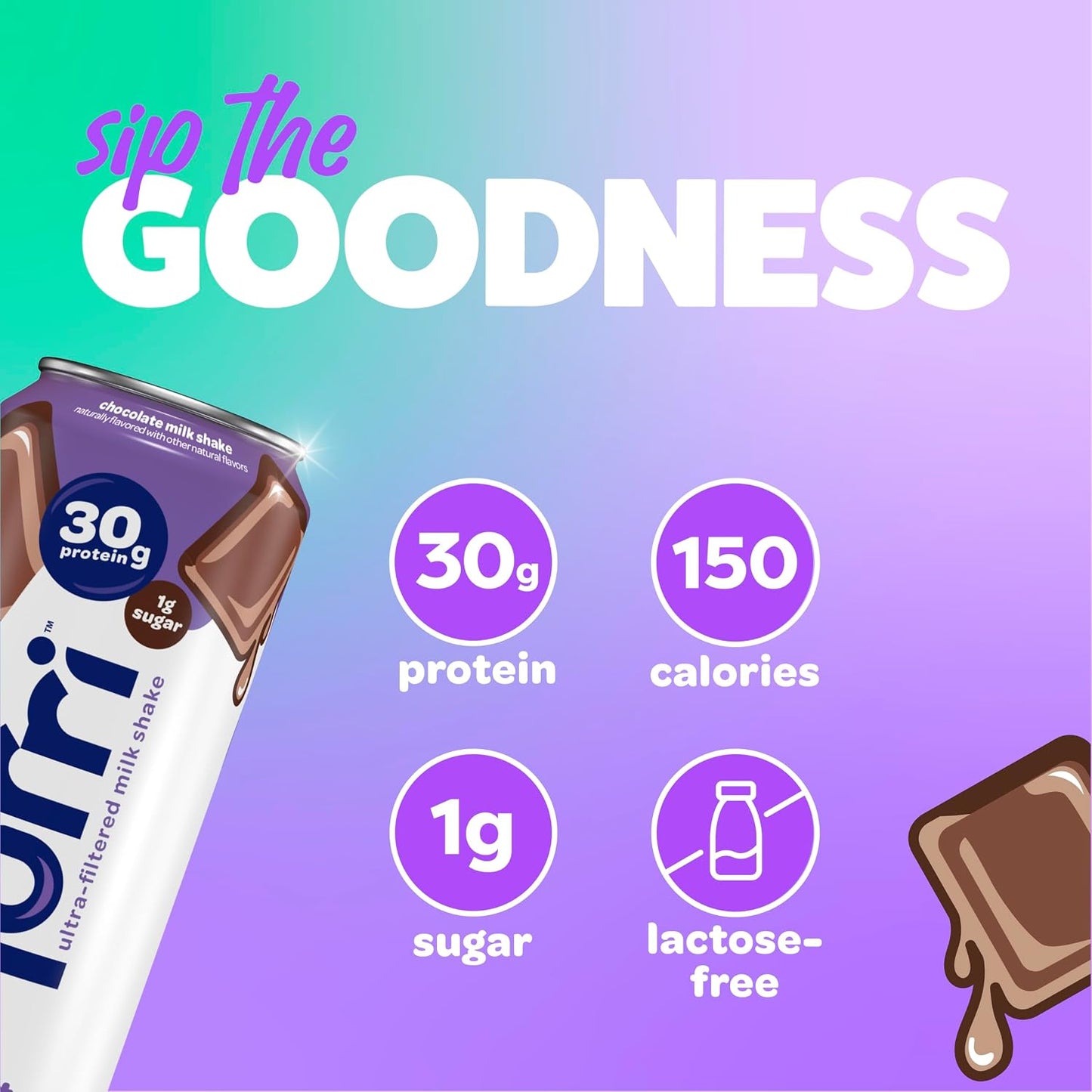 Nurri 30g Protein Ultra Filtered Milk Shake, Chocolate, 10-11 fl oz Cans | Ready to drink, Ultra-filtered milk protein, 150 calories, 1g sugar, 10 vitamins and minerals