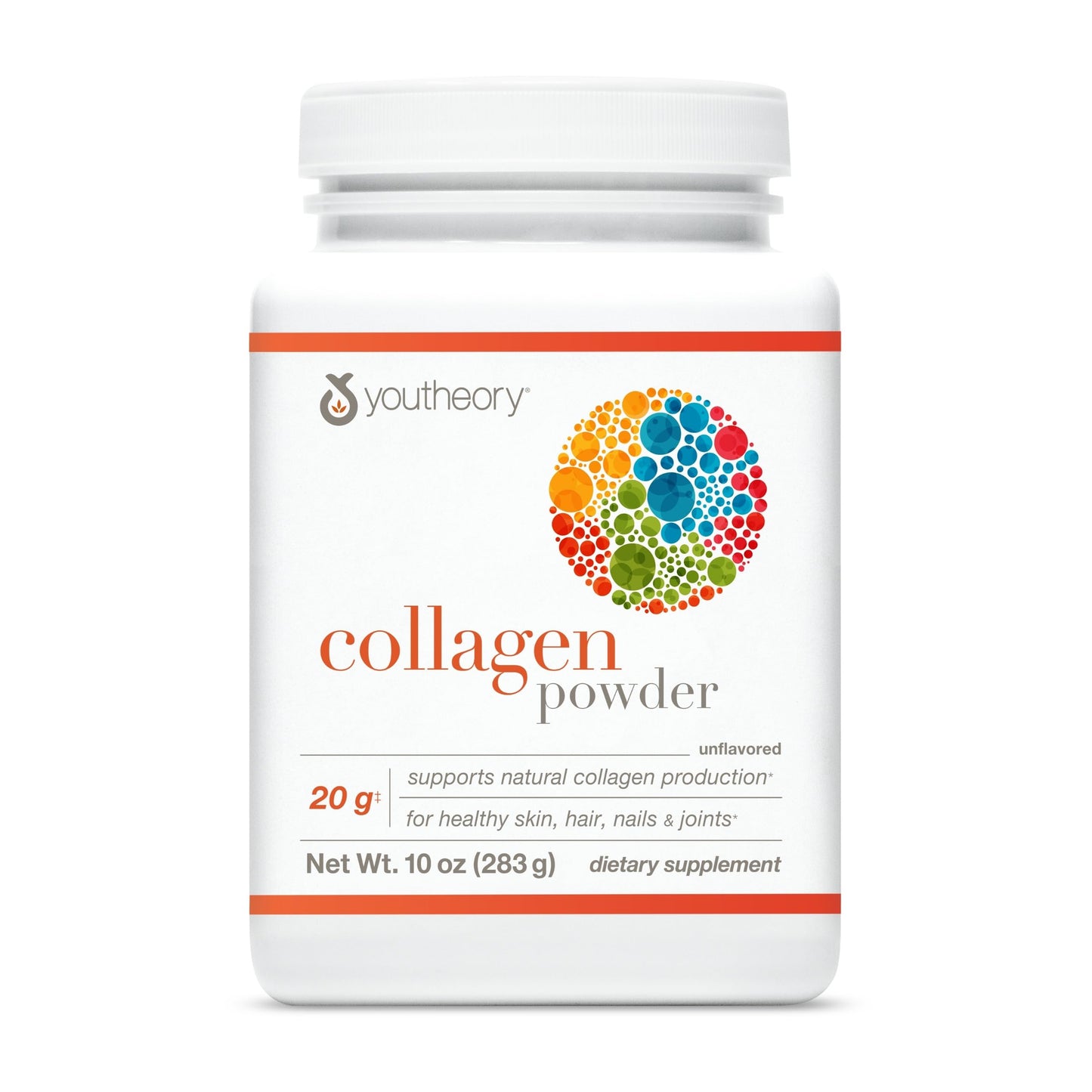 Youtheory Collagen Powder - 20 g Hydrolyzed Collagen Peptides - with Vitamin C, Biotin & Amino Acids - Supports Joint & Bone Health* - Bioavailable Nutrition - Vanilla - 20 oz (21-Day Supply)