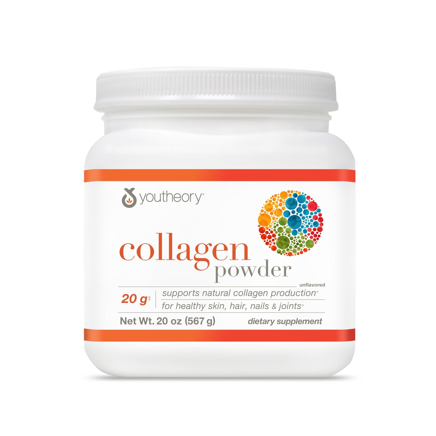 Youtheory Collagen Powder - 20 g Hydrolyzed Collagen Peptides - with Vitamin C, Biotin & Amino Acids - Supports Joint & Bone Health* - Bioavailable Nutrition - Vanilla - 20 oz (21-Day Supply)