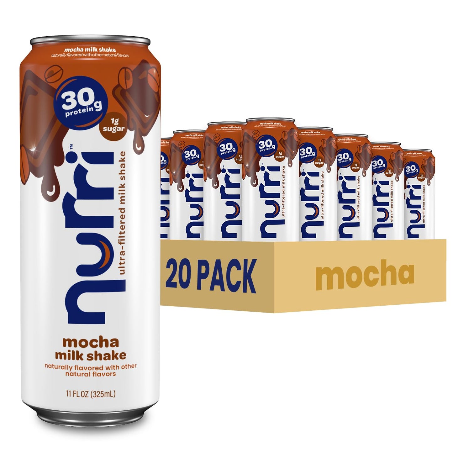 Nurri 30g Protein Ultra Filtered Milk Shake, Chocolate, 10-11 fl oz Cans | Ready to drink, Ultra-filtered milk protein, 150 calories, 1g sugar, 10 vitamins and minerals