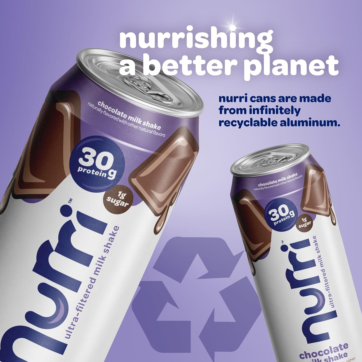 Nurri 30g Protein Ultra Filtered Milk Shake, Chocolate, 10-11 fl oz Cans | Ready to drink, Ultra-filtered milk protein, 150 calories, 1g sugar, 10 vitamins and minerals